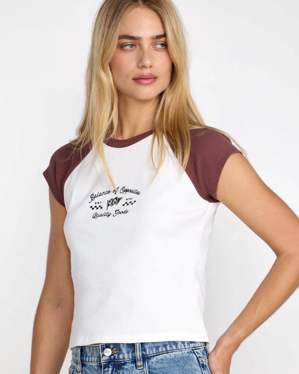 RVCA Women's Ribbed Slim Tee - Terra Brown - Sun Diego Boardshop