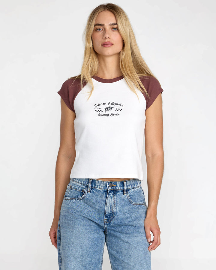 RVCA Women's Ribbed Slim Tee - Terra Brown - Sun Diego Boardshop