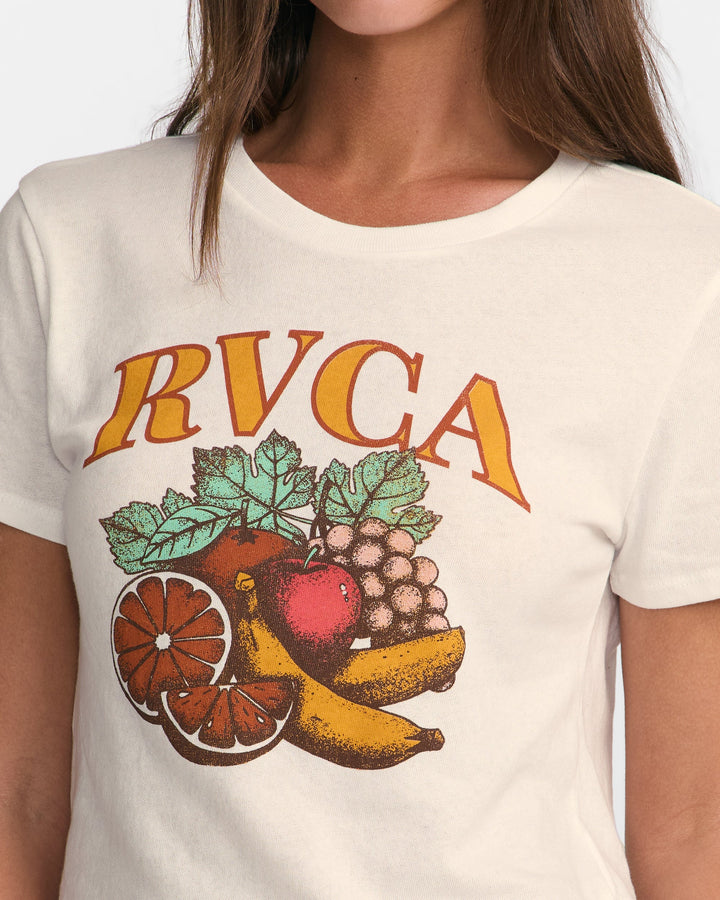 RVCA Women's Fruity Shrunken Tee - Antique White - Sun Diego Boardshop