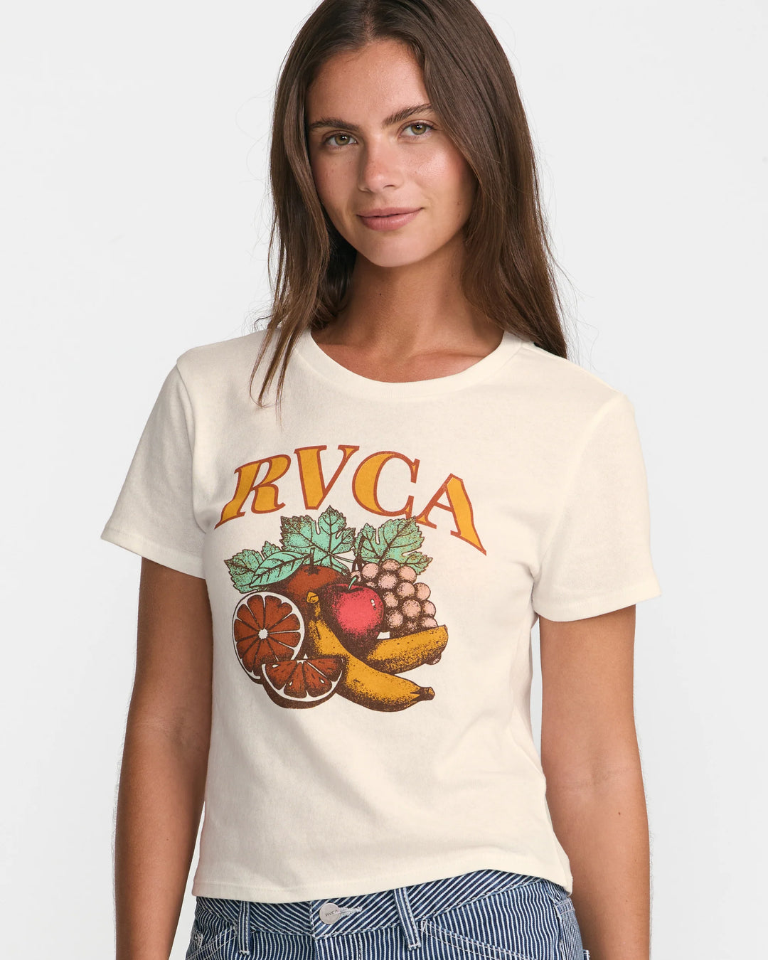 RVCA Women's Fruity Shrunken Tee - Antique White - Sun Diego Boardshop