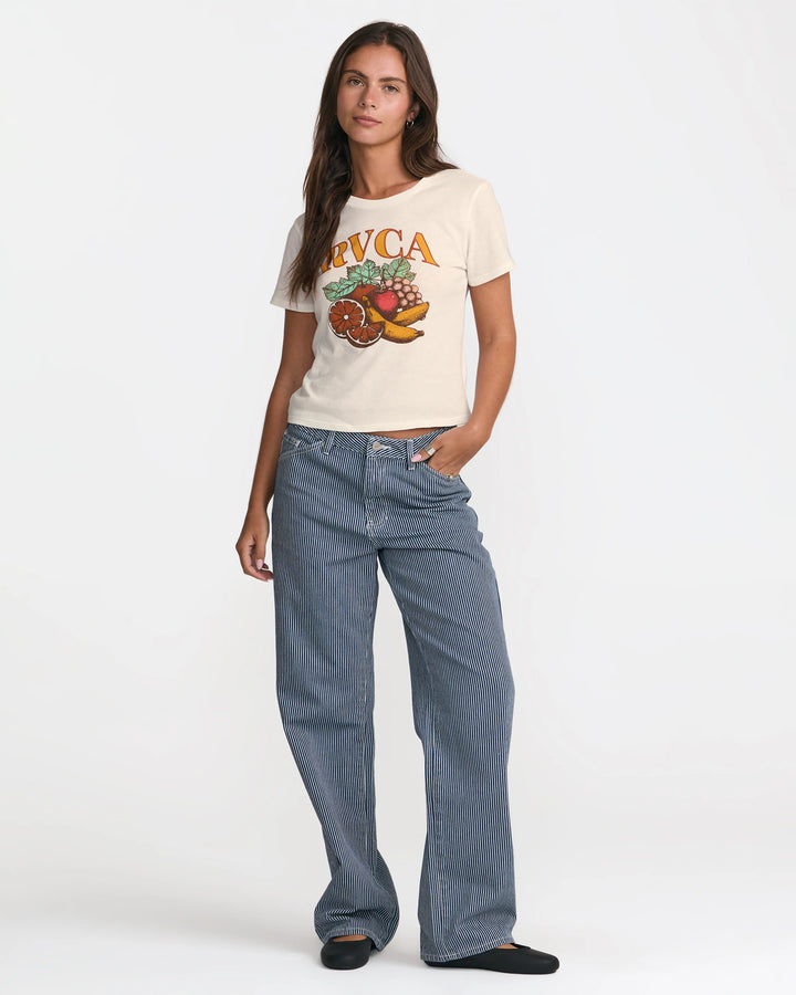 RVCA Women's Fruity Shrunken Tee - Antique White - Sun Diego Boardshop