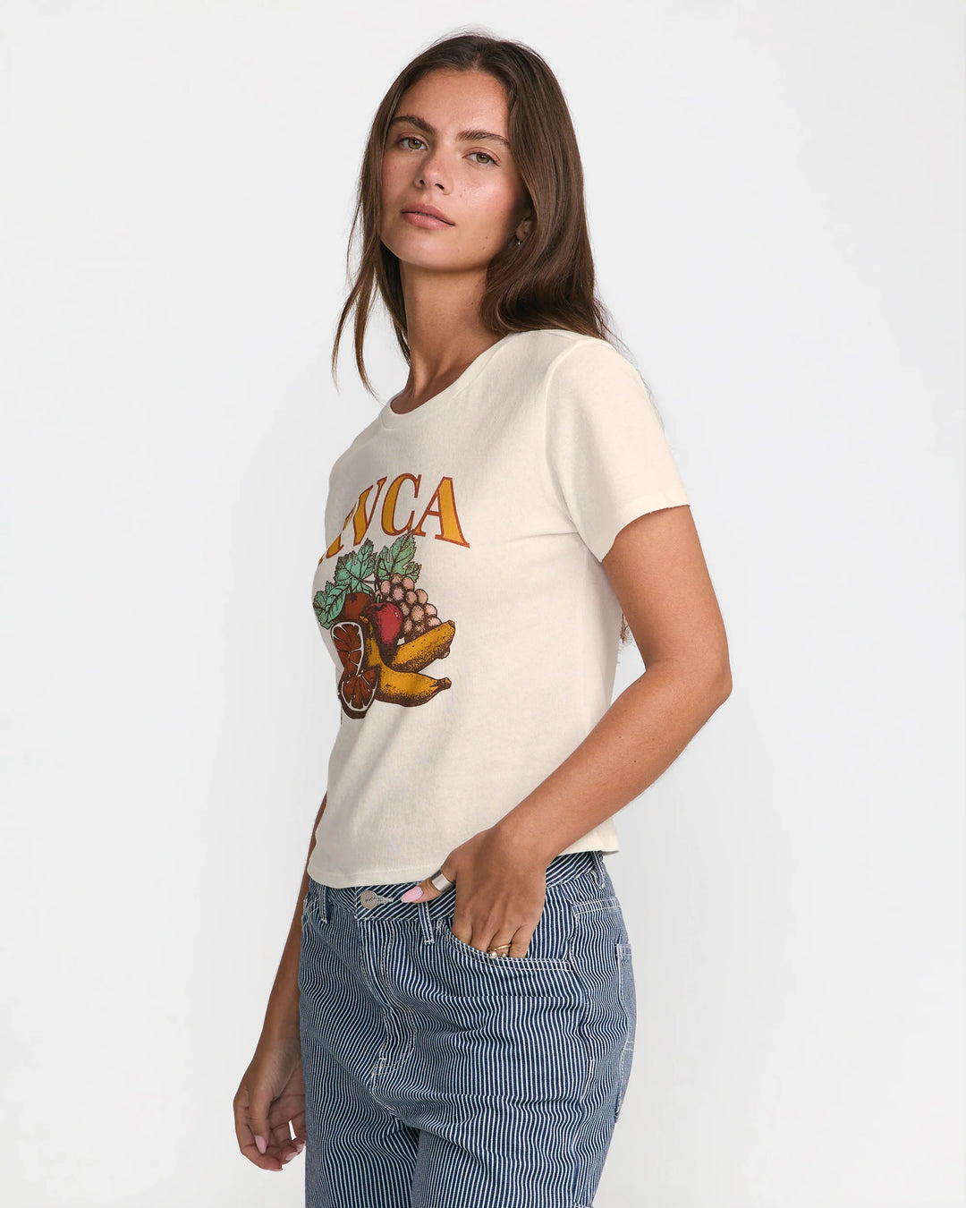 RVCA Women's Fruity Shrunken Tee - Antique White - Sun Diego Boardshop