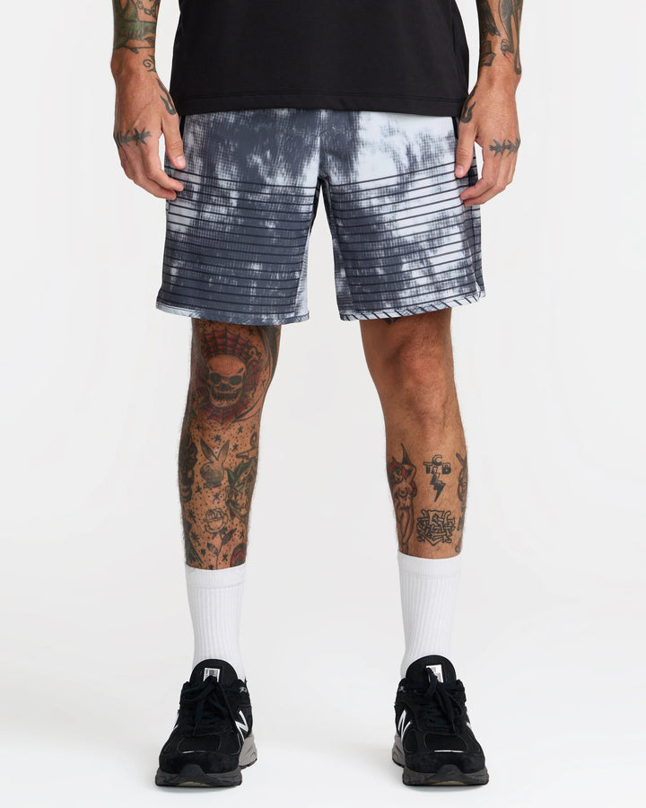 RVCA MEN'S YOGGER STRETCH 17" SHORT - BLACK BLUR