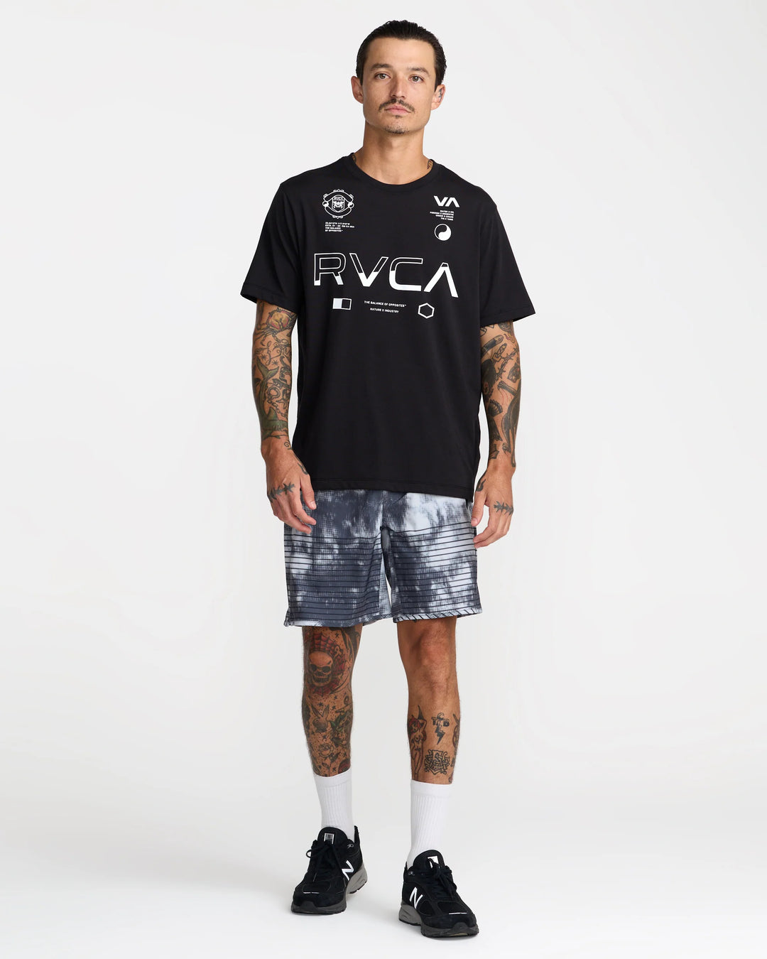 RVCA MEN'S YOGGER STRETCH 17" SHORT - BLACK BLUR