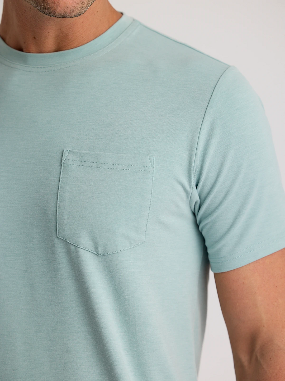 Free Fly Men'S Bamboo Flex Pocket Tee - Heather Ocean Mist - Sun Diego Boardshop