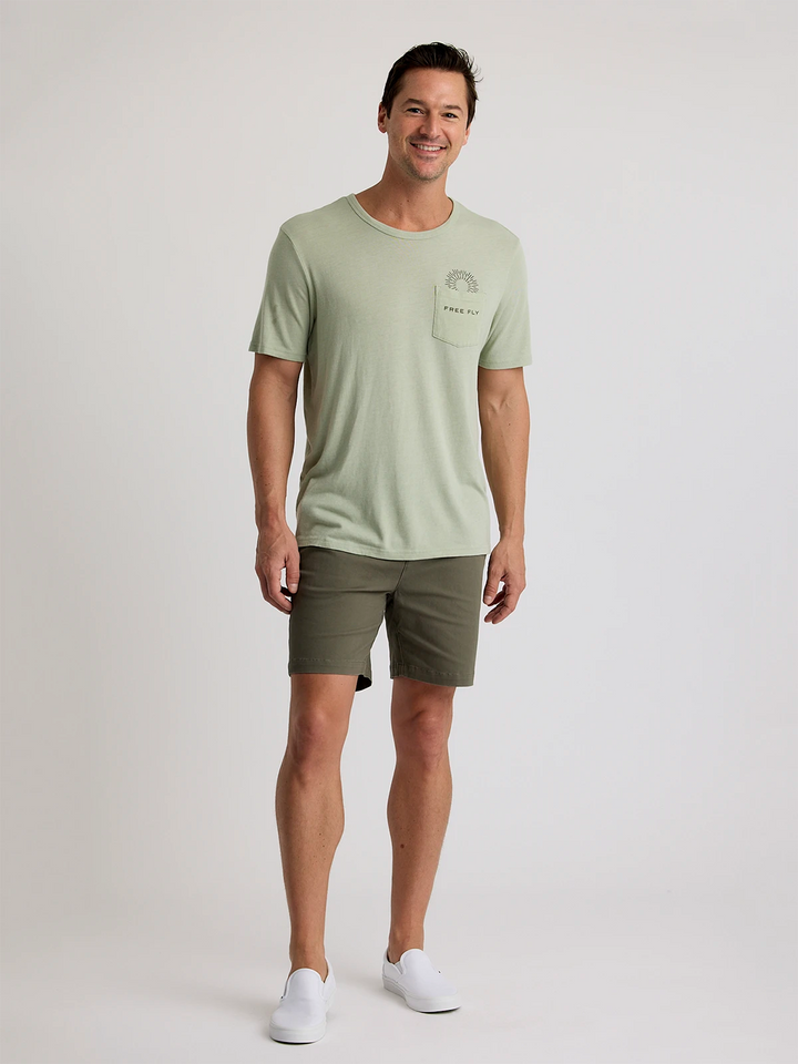 Free Fly Quiver Pocket Tee - Heather Desert Sage - Sun Diego Boardshop