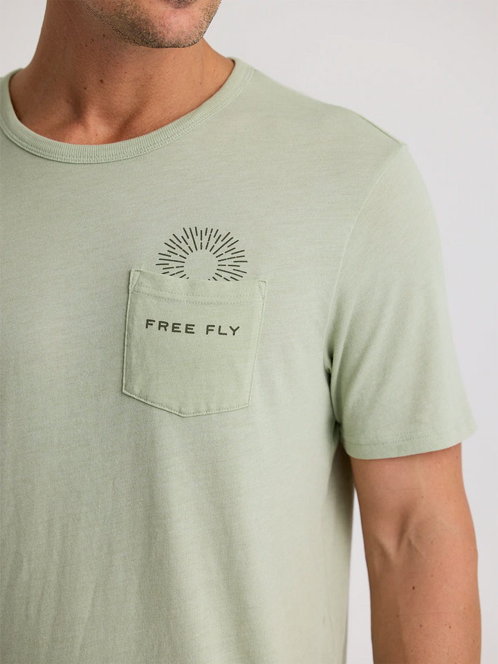 Free Fly Quiver Pocket Tee - Heather Desert Sage - Sun Diego Boardshop