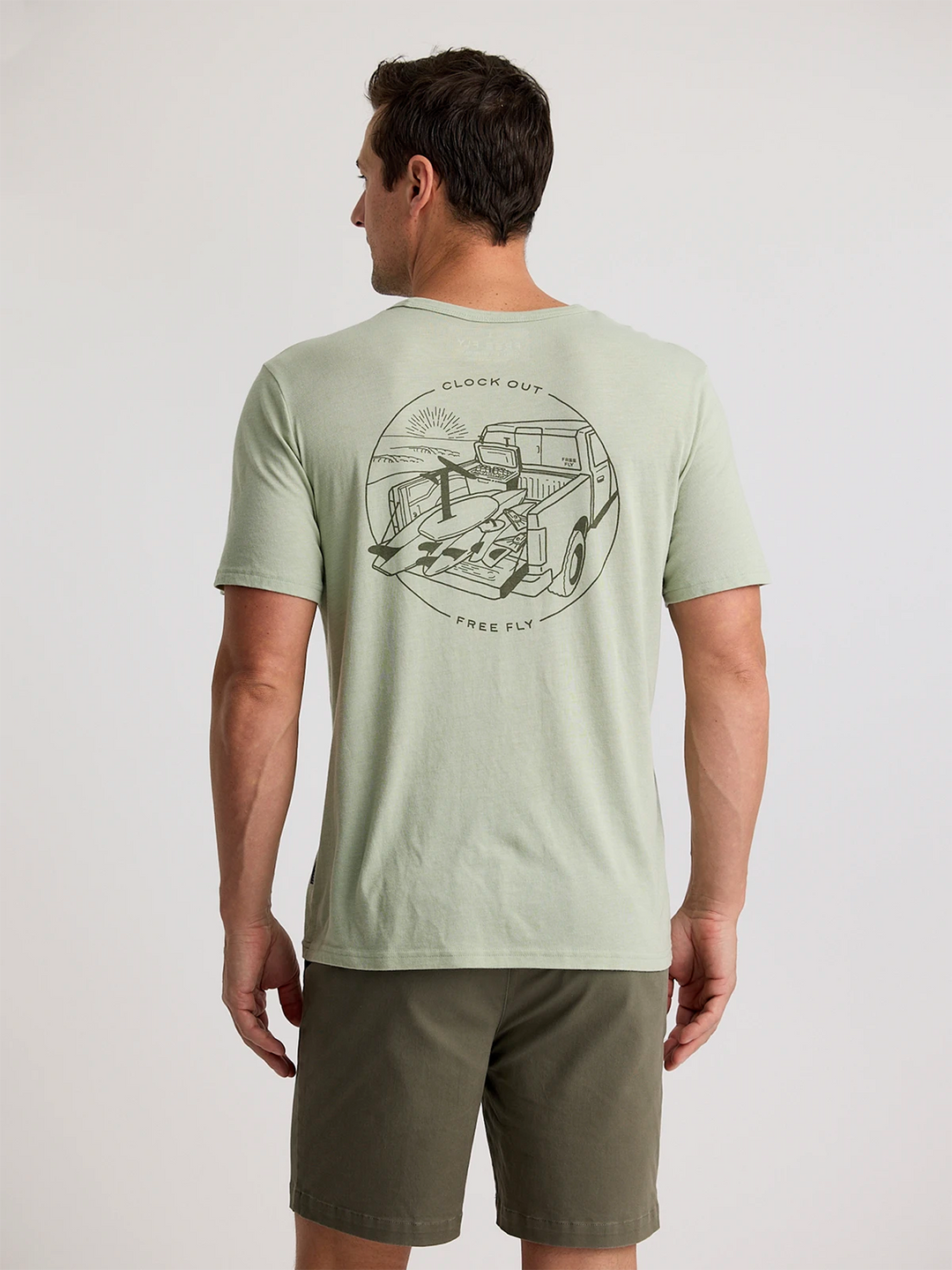 Free Fly Quiver Pocket Tee - Heather Desert Sage - Sun Diego Boardshop