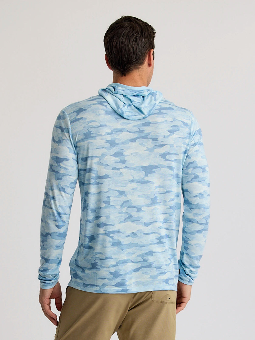 Free Fly Men'S Bamboo Lightweight Hoodie - Seasmoke Camo - Surf Blue - Sun Diego Boardshop