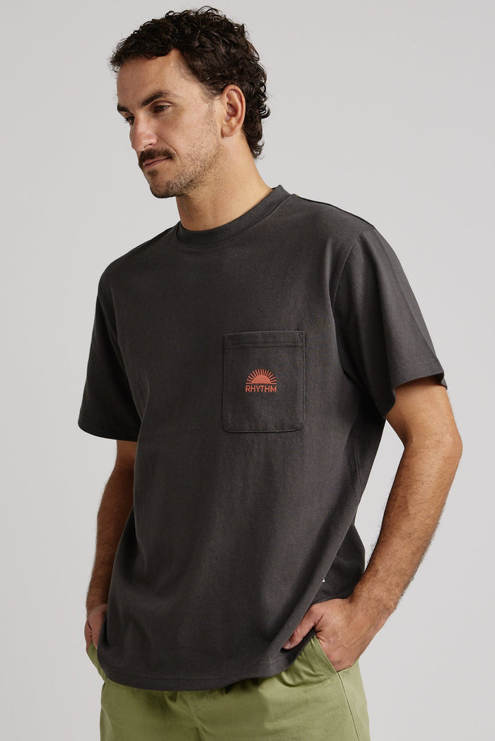 Rhythm Heavy Vintage Pocket Emblem Ss T Shirt - CHARCOAL - Sun Diego Boardshop