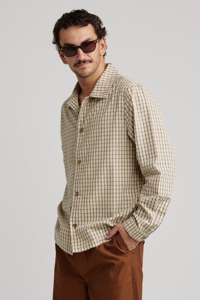 Rhythm Apres Check Ls Shirt - SAND - Sun Diego Boardshop