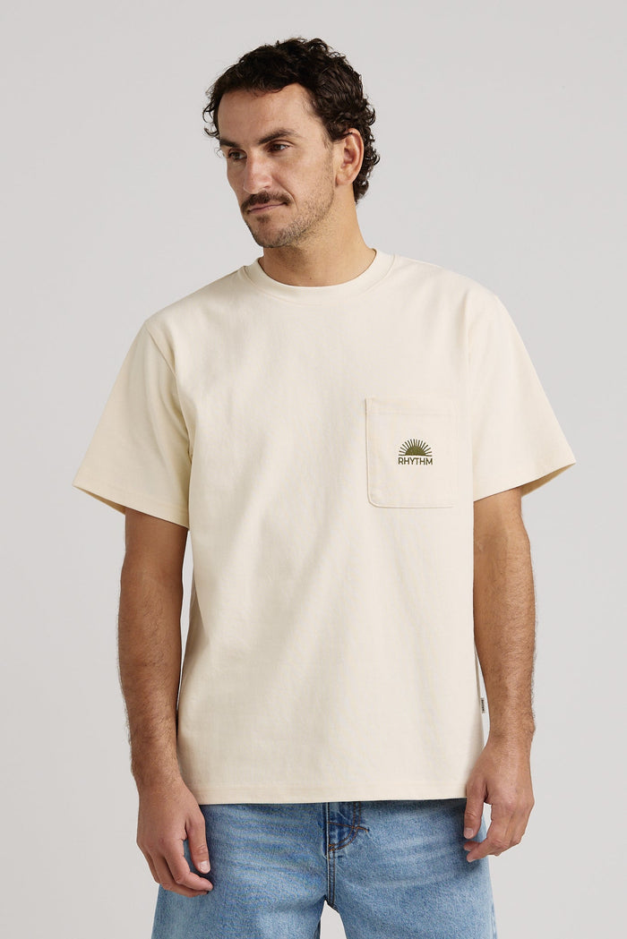 Rhythm Heavy Vintage Pocket Emblem Ss T Shirt - NATURAL - Sun Diego Boardshop