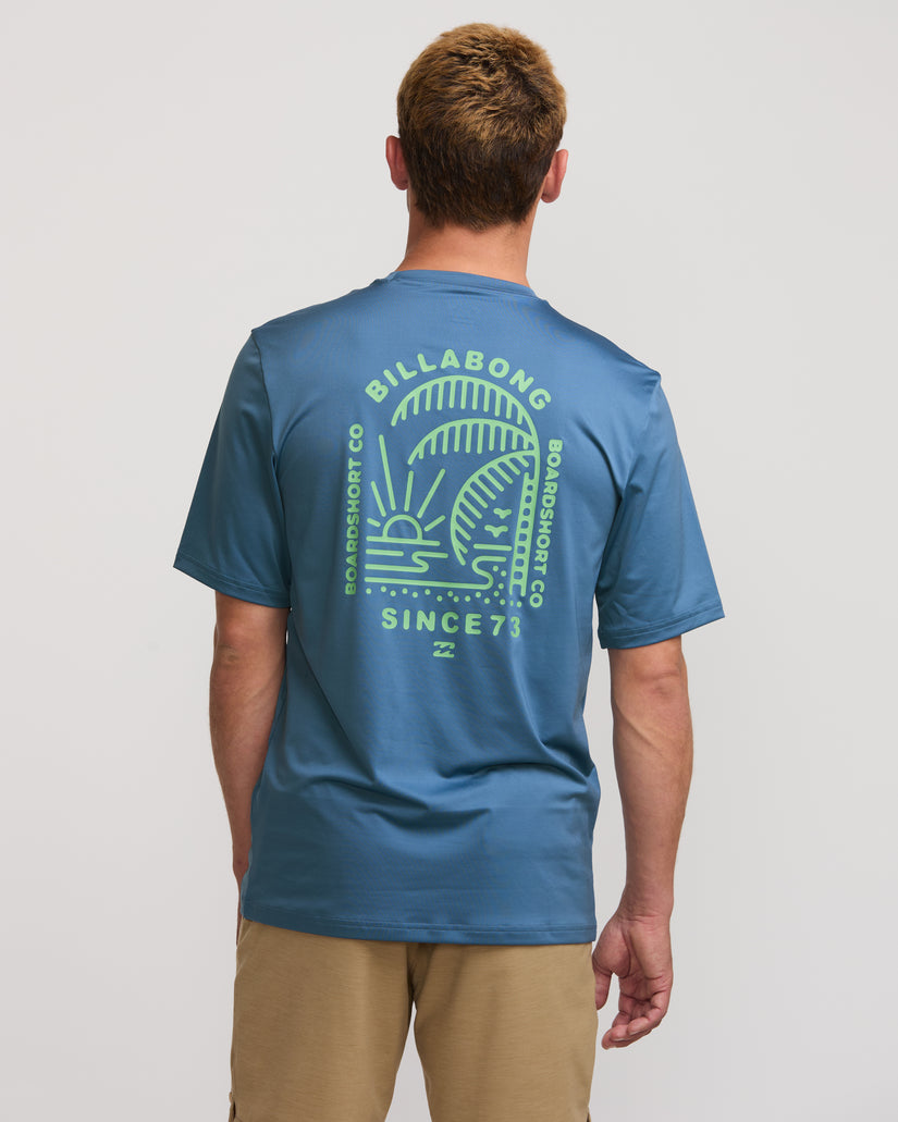 Billabong Last Night Loose Fit Short Sleeve Rashguard Surf Tee - BAY BLUE - Sun Diego Boardshop