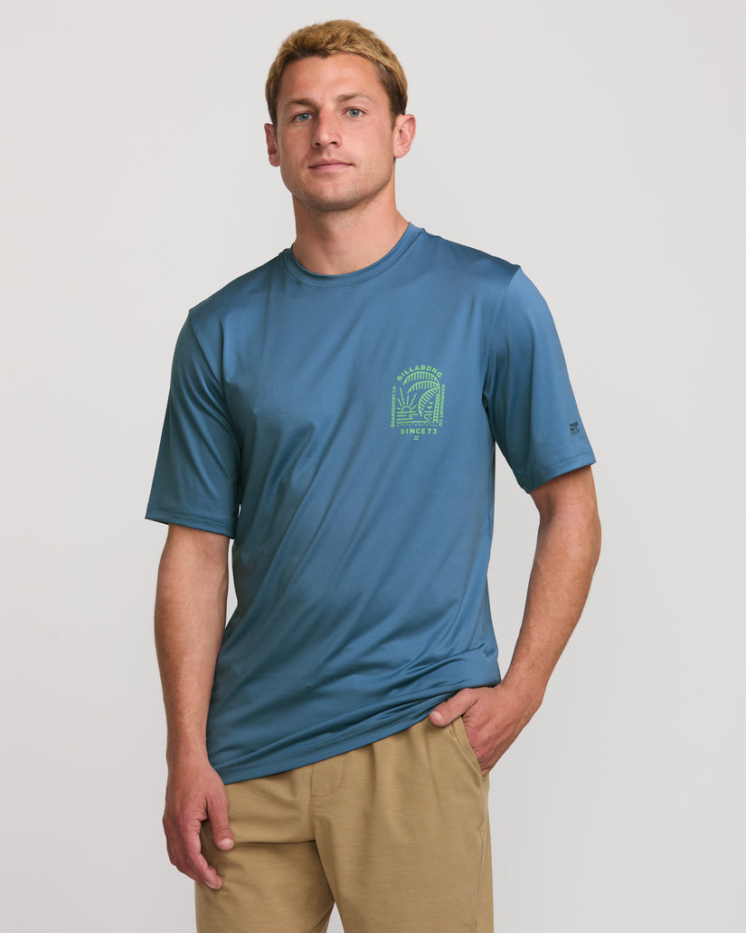 Billabong Last Night Loose Fit Short Sleeve Rashguard Surf Tee - BAY BLUE - Sun Diego Boardshop