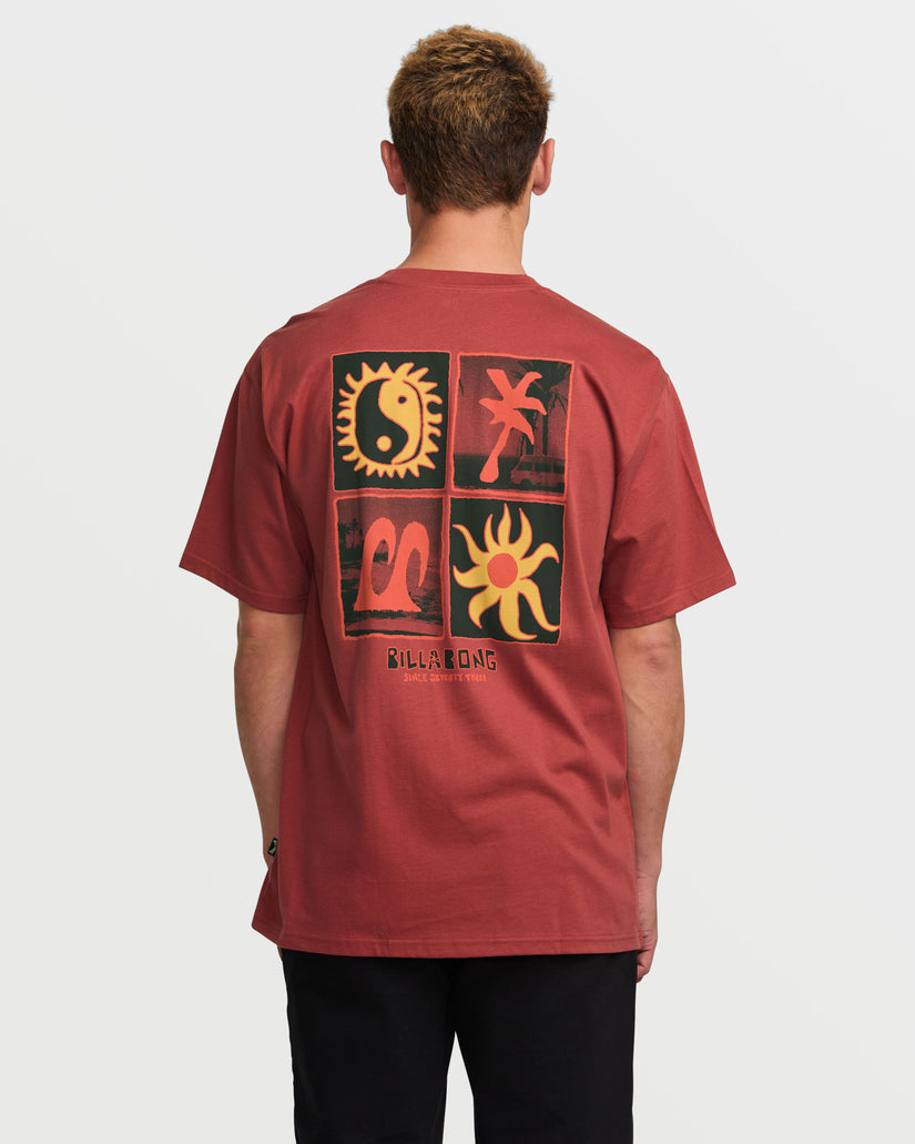 Billabong Twin Peaks Regular Short Sleeve Tee - DUSTY RED - Sun Diego Boardshop