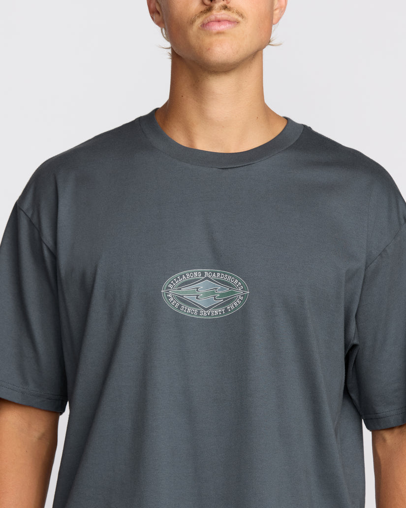Billabong Rotor Diamond Regular Short Sleeve T-Shirt - Medium Blue - Sun Diego Boardshop