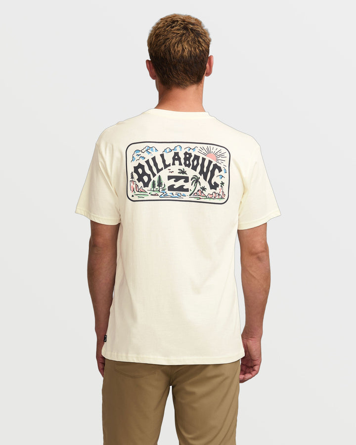 Billabong Men's Scenic Arch Adiv Premium Short Sleeve T-Shirt - Off White