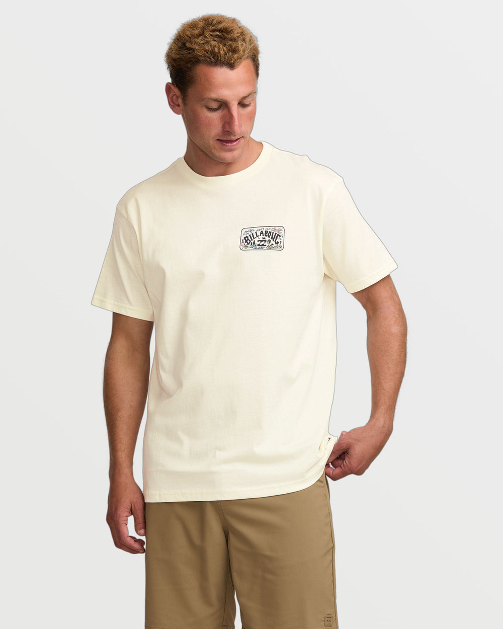 Billabong Men's Scenic Arch Adiv Premium Short Sleeve T-Shirt - Off White