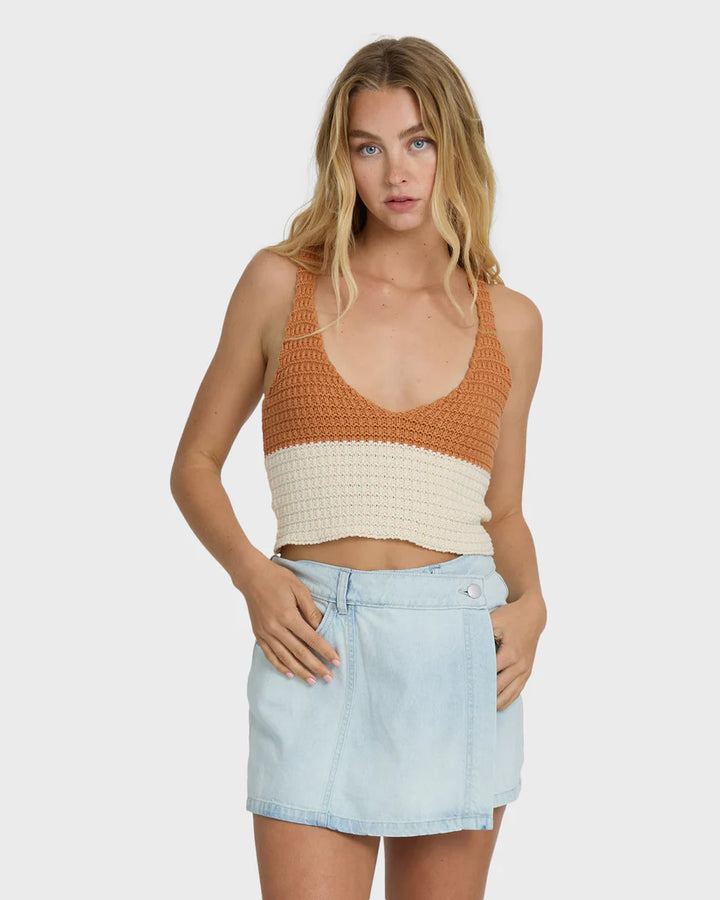 Billabong Anders Sweater Tank - Caramel Cafe
