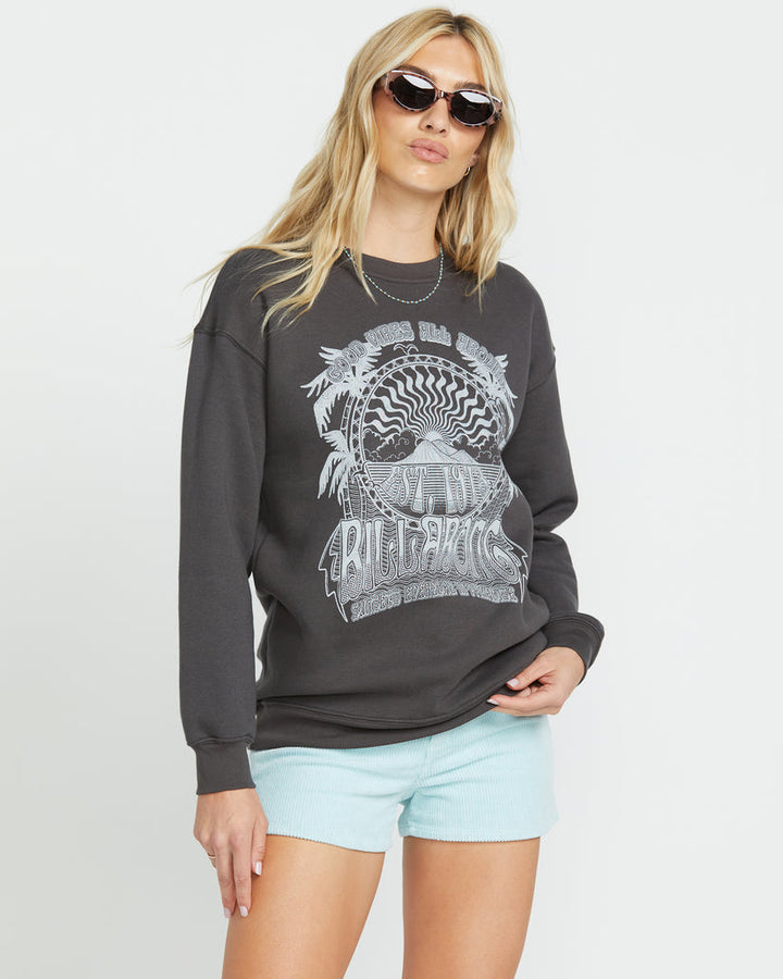 Billabong Palm Classics Crew Sweatshirt - OFF BLACK - Sun Diego Boardshop