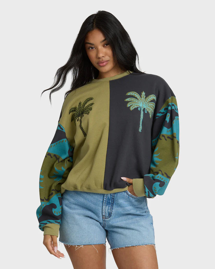 Billabong Split Palm Kendal Crewneck Sweatshirt - Cedar