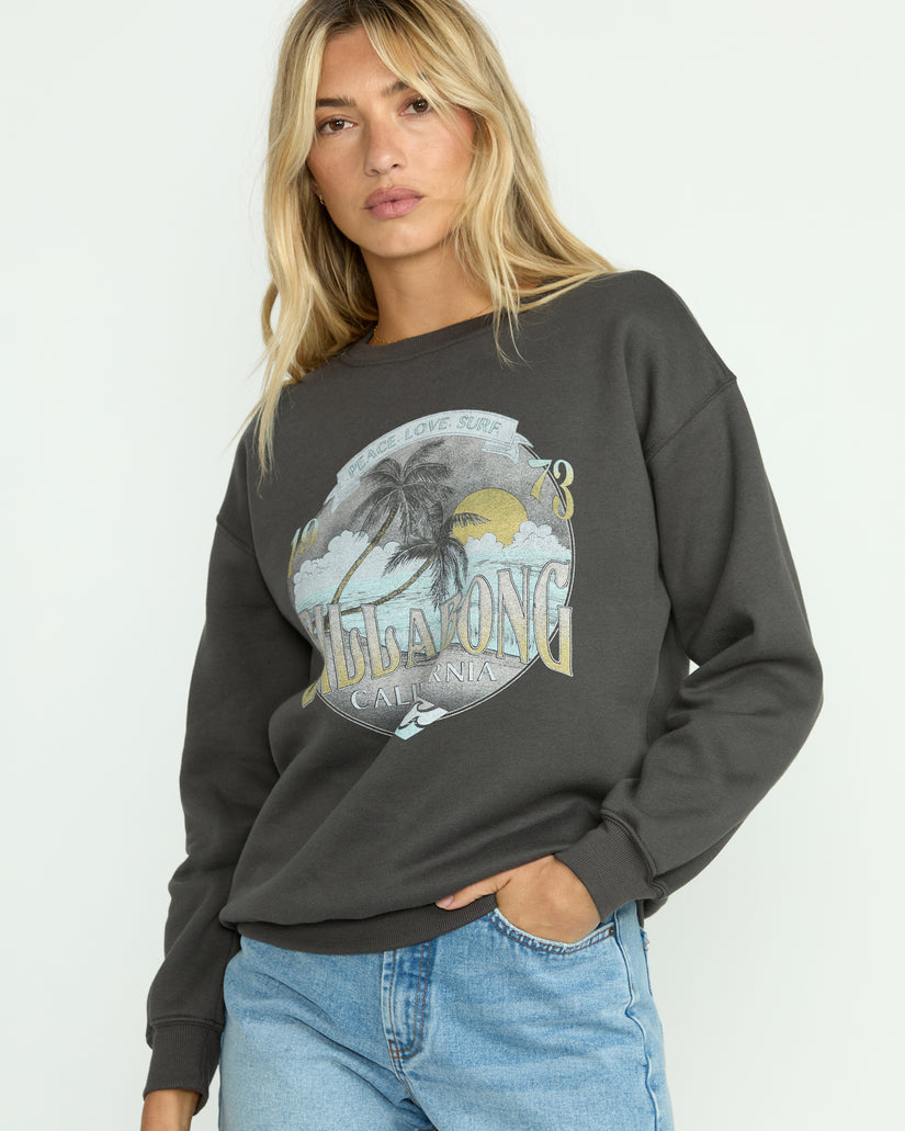 Billabong Wonderland Calls Crewneck Sweatshirt - Off Black - Sun Diego Boardshop
