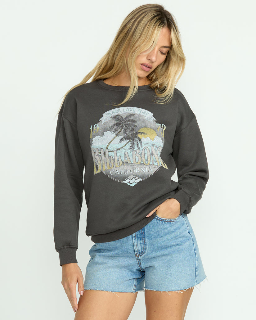 Billabong Wonderland Calls Crewneck Sweatshirt - Off Black - Sun Diego Boardshop