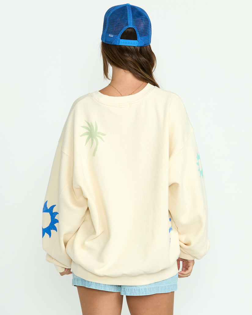 Billabong Water Signs Kendal Crewneck Sweatshirt - White Cap - Sun Diego Boardshop