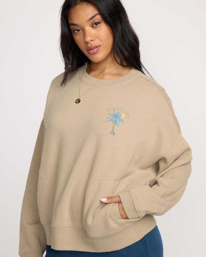 Billabong Palmin Camp Crewneck Sweatshirt - Cobblestone - Sun Diego Boardshop