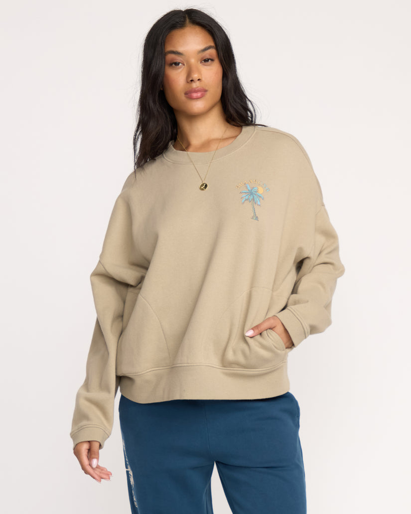 Billabong Palmin Camp Crewneck Sweatshirt - Cobblestone - Sun Diego Boardshop