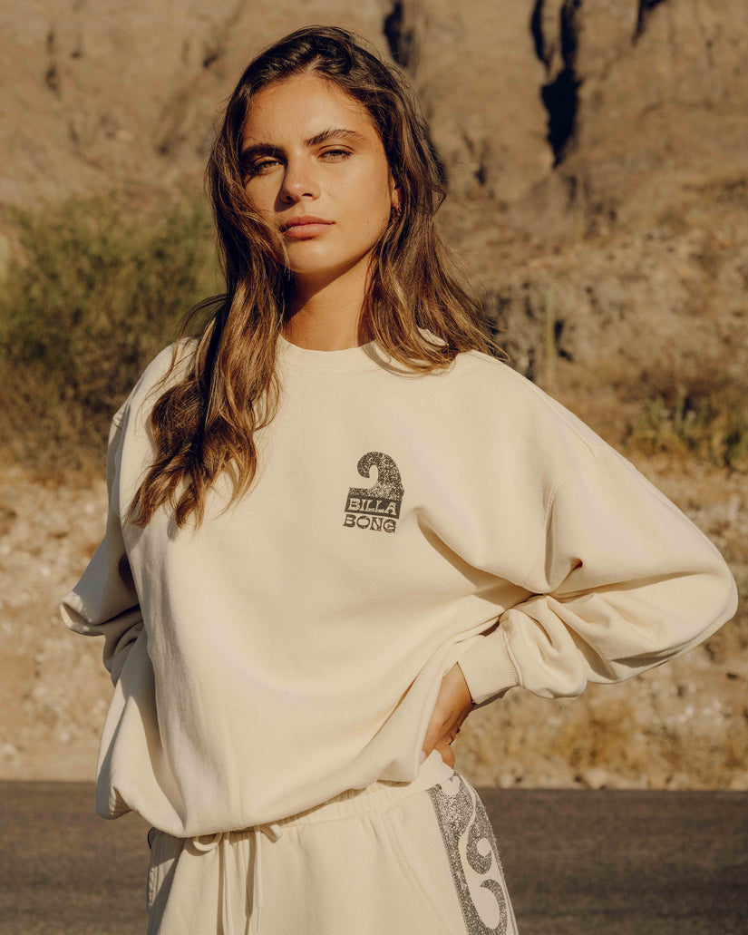 Billabong Sun Wave Livin Kendal Crewneck Sweatshirt - White Cap - Sun Diego Boardshop