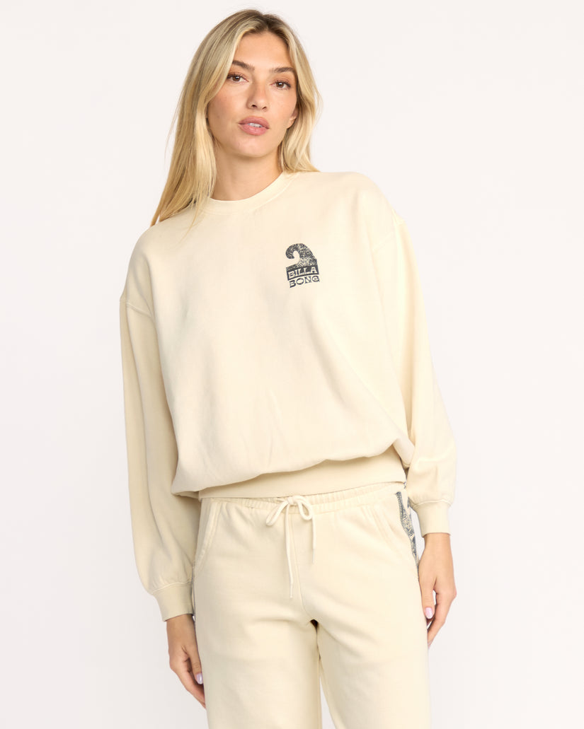 Billabong Sun Wave Livin Kendal Crewneck Sweatshirt - White Cap - Sun Diego Boardshop