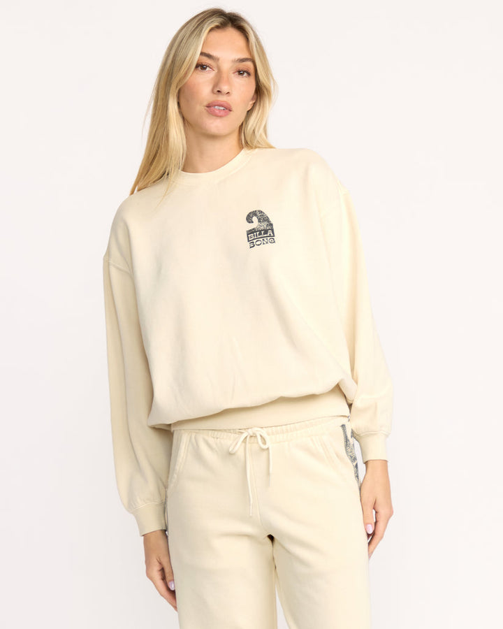 Billabong Sun Wave Livin Kendal Crewneck Sweatshirt - White Cap - Sun Diego Boardshop