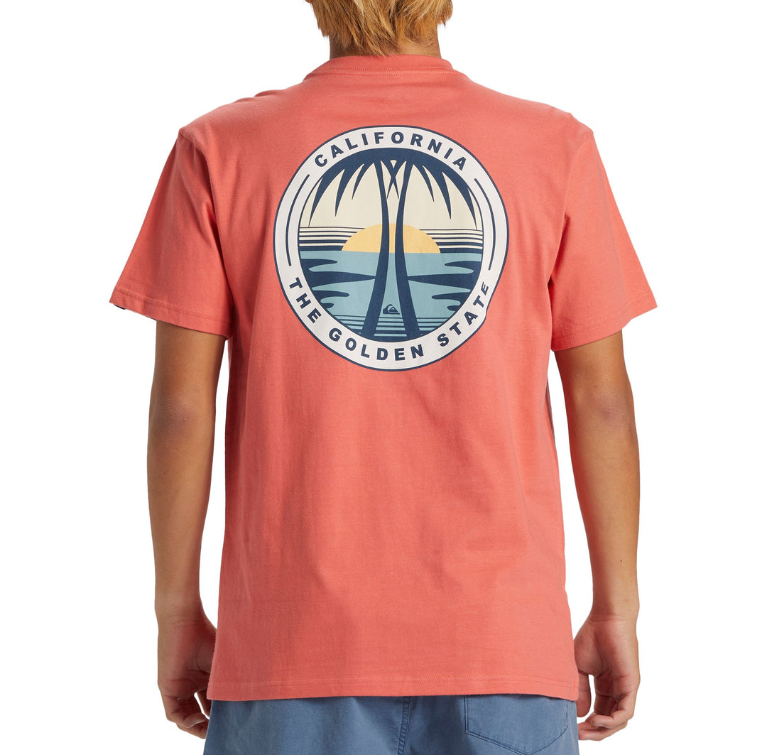 Quiksilver Ca Dos Palms Short Sleeve T-Shirt - SPICED CORAL - Sun Diego Boardshop