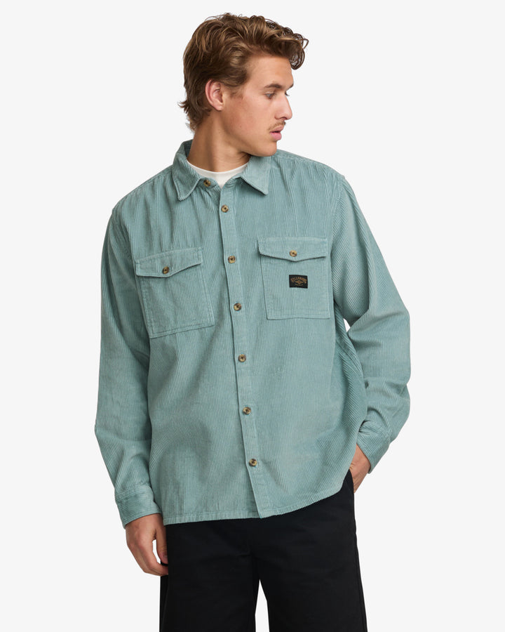 Billabong Bong Days Long Sleeve Cord Shirt - WASHED BLUE - Sun Diego Boardshop