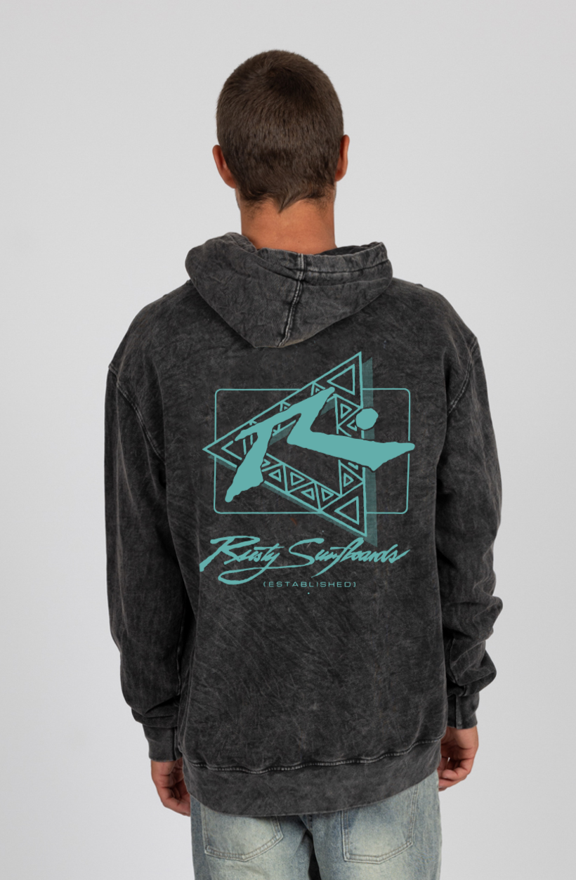 Rusty Triangle R.Dot Hooded Pull Over - Black Acid - Sun Diego Boardshop