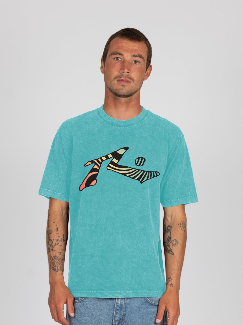 Rusty Acid Zebra Short Sleeve Tee - Teal Acid - Sun Diego Boardshop