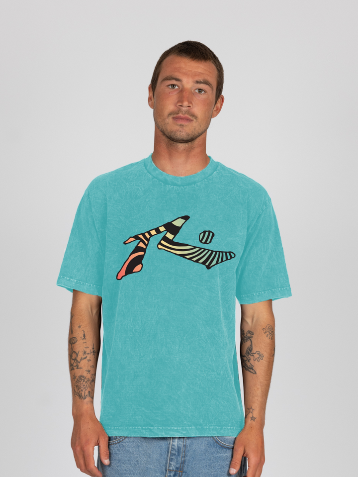 Rusty Acid Zebra Short Sleeve Tee - Teal Acid - Sun Diego Boardshop