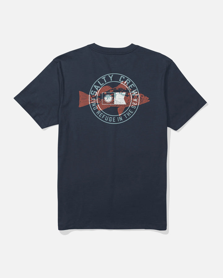 Salty Crew Men's Kritter Stamp Crew Tee - Navy