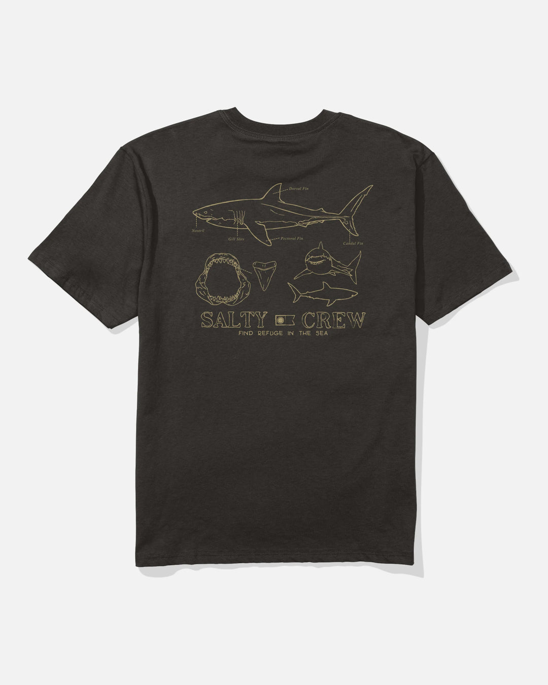 Salty Crew Men's Great White Classic Tee - Black - Sun Diego Boardshop