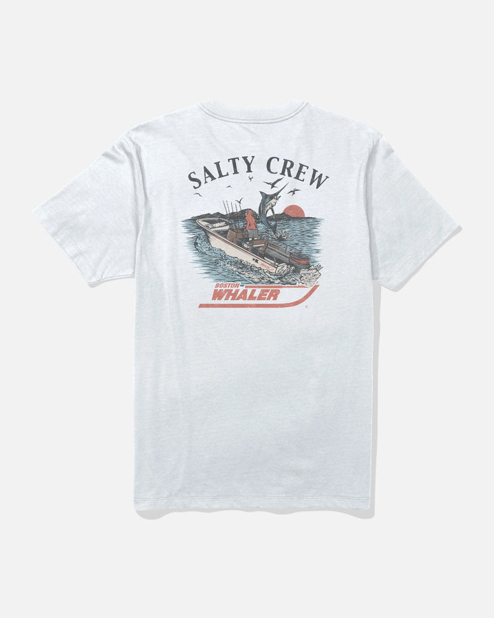Salty Crew Men's Whaler Chase Crew Tee - White