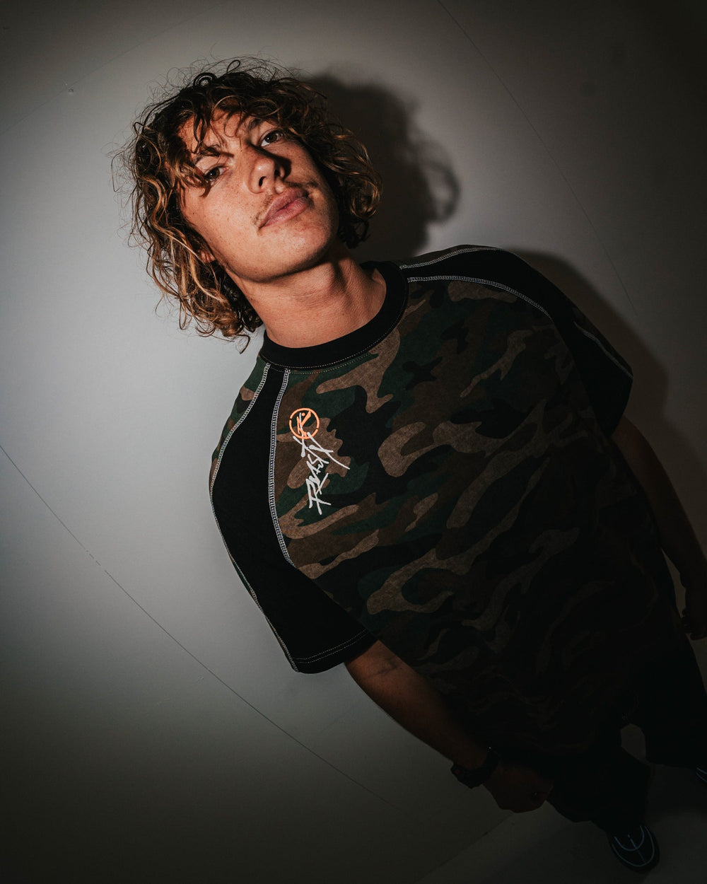 Rusty Woof Raglan Short Sleeve Tee - Camo - Sun Diego Boardshop