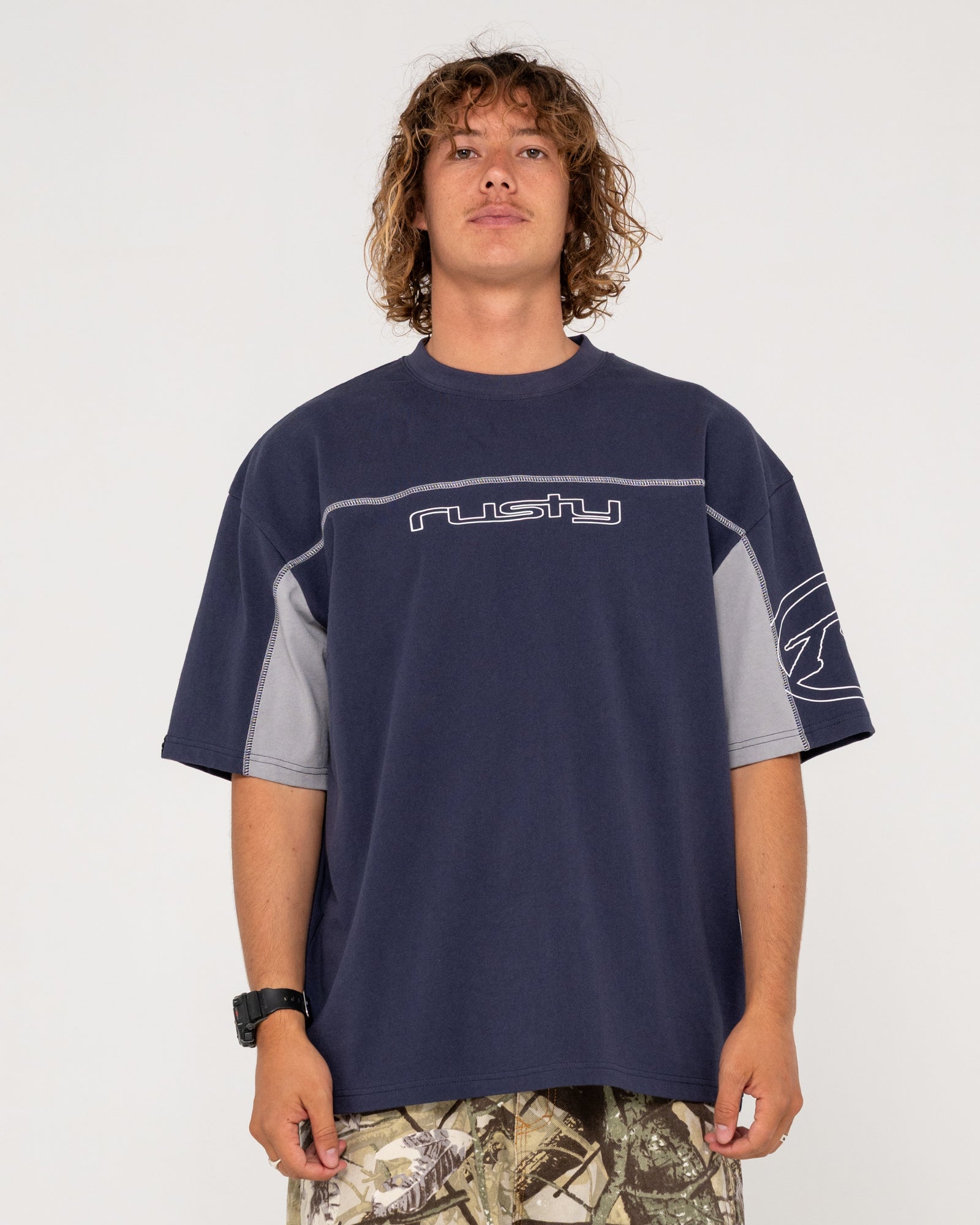 Rusty Cyberwave Short Sleeve Tee - Dark Blue | Sun Diego… – Sun
