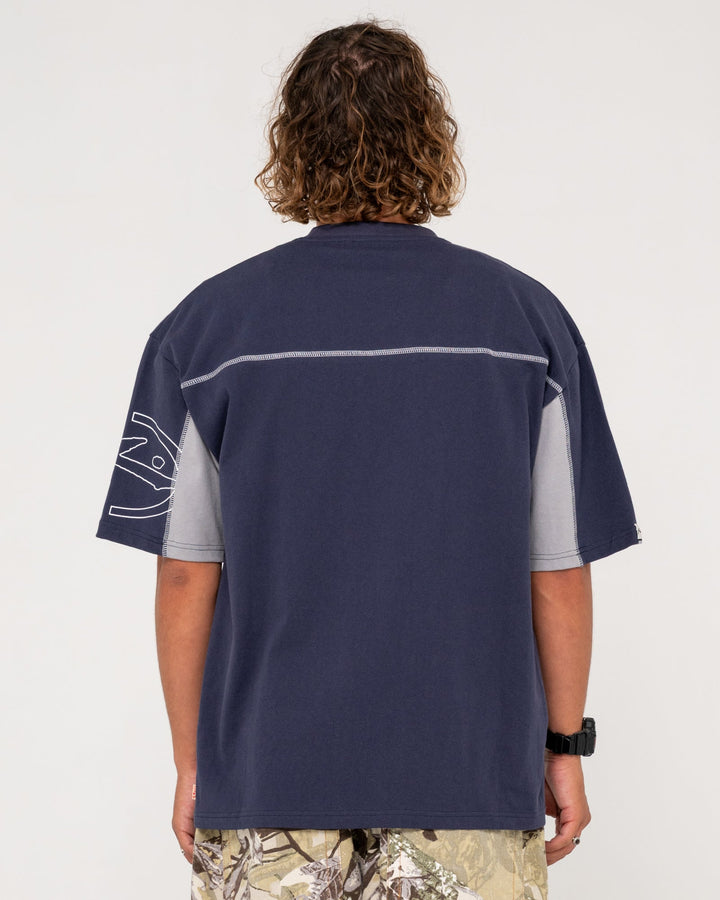 Rusty Cyberwave Short Sleeve Tee - Dark Blue - Sun Diego Boardshop