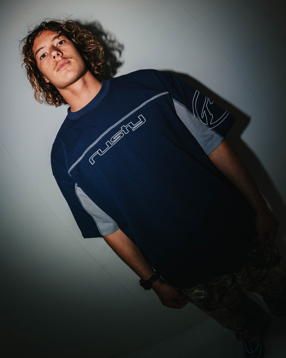 Rusty Cyberwave Short Sleeve Tee - Dark Blue - Sun Diego Boardshop