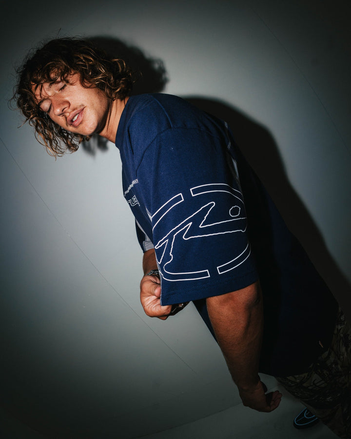 Rusty Cyberwave Short Sleeve Tee - Dark Blue - Sun Diego Boardshop