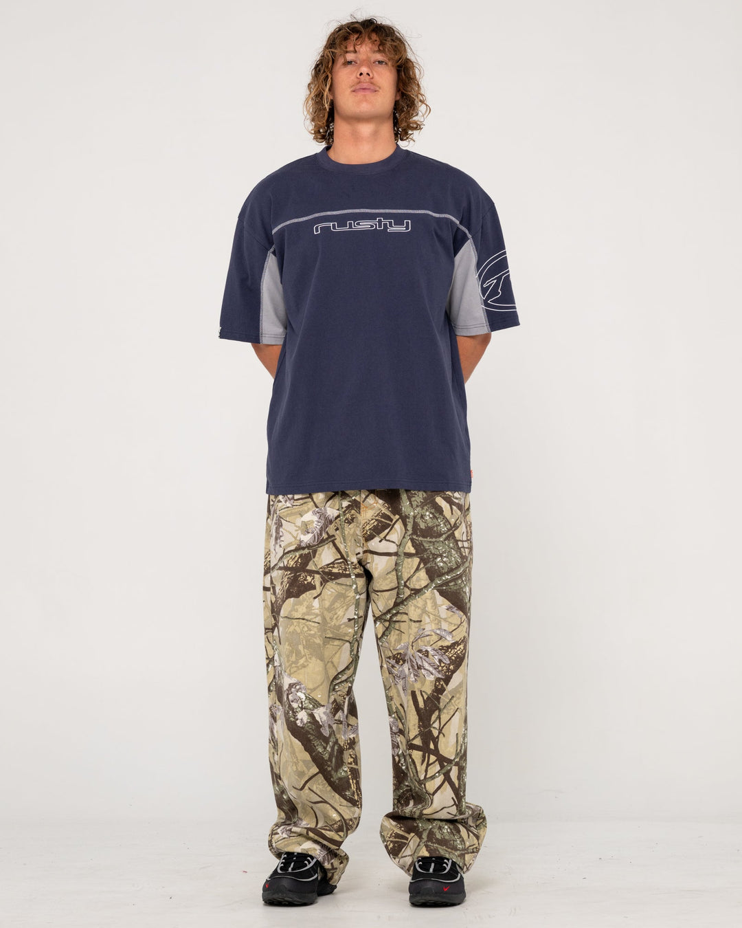 Rusty Cyberwave Short Sleeve Tee - Dark Blue - Sun Diego Boardshop