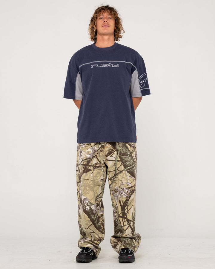 Rusty Cyberwave Short Sleeve Tee - Dark Blue - Sun Diego Boardshop