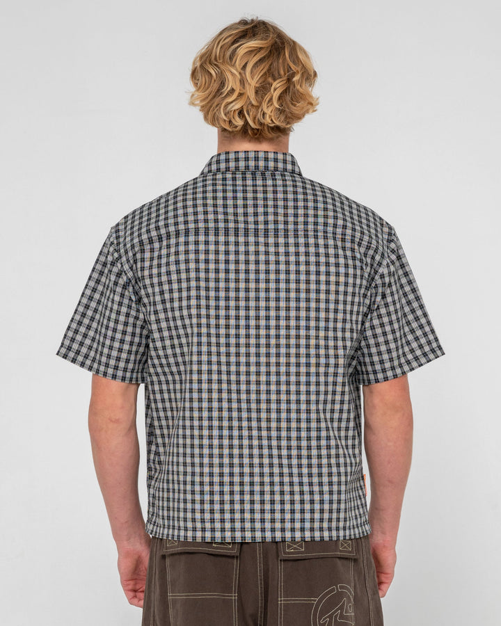 Rusty Check 1 Check 2 Short Sleeve Shirt - Black