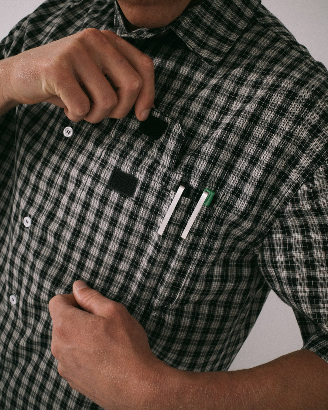 Rusty Check 1 Check 2 Short Sleeve Shirt - Black